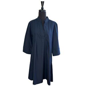 SBJ Austin Navy Blue 100% Cotton Pop over Dress Size 3 (L)